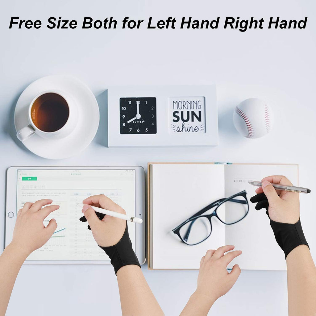 Artist Drawing Tablet Gloves Two Finger Graphics Painting Glove Free Size Creative Both Right and Left Hand