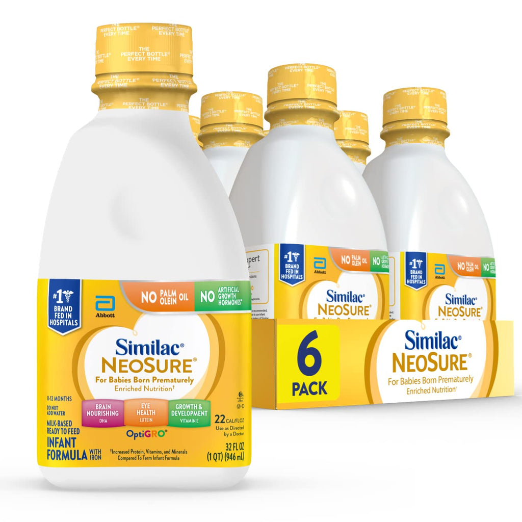 Similac NeoSure Premature Post-Discharge Infant Formula, Ready-to-Feed Baby Formula, 8-fl-oz Bottle, Pack of 24