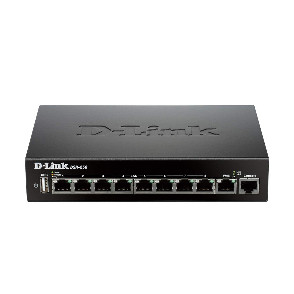 D-Link Gigabit VPN Router âPerfect for Remote and Hybrid Work â4 Port Gigabit Dual WAN Failover âEnterprise-Grade Encryption âFollows TAA/NDAAâLimited Lifetime Protection (DSR-250V2)