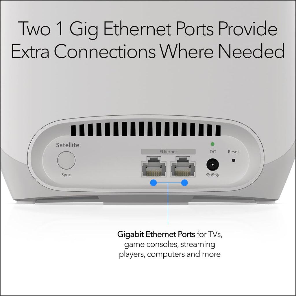 NETGEAR Orbi Whole Home Tri-Band WiFi 6 Mesh Network System (RBK752P) â Router with 1 Satellite Extender, Security Features, Coverage up to 5,000 sq. ft., 75 Devices, AX5200 802.11ax (Up to 5.2Gbps)