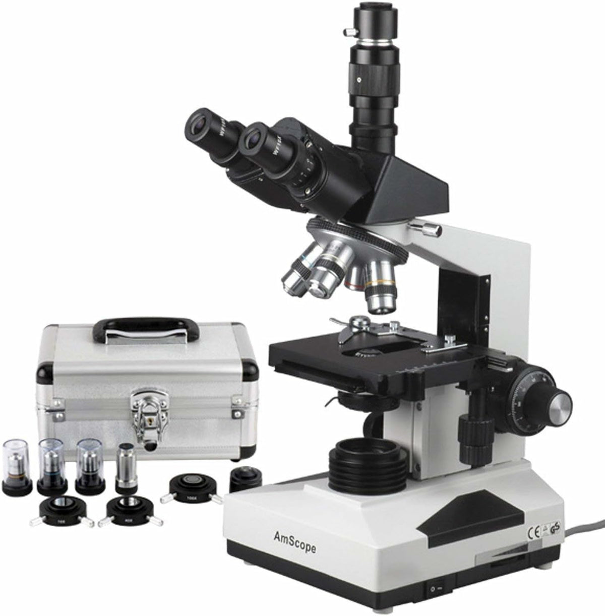 AmScope T490A-PCS Compound Trinocular Microscope, WF10x and WF16x