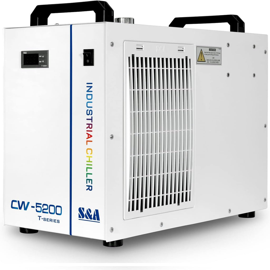 S&A CW-5200DH 7L Industrial Water Chiller,0.9HP,3.43gpm,5699 BTU/h,for 60W to 150W CO2 Laser Engraving & Cutting Systems