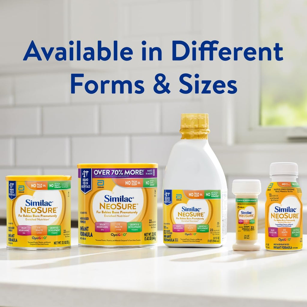 Similac NeoSure Premature Post-Discharge Infant Formula, Ready-to-Feed Baby Formula, 8-fl-oz Bottle, Pack of 24