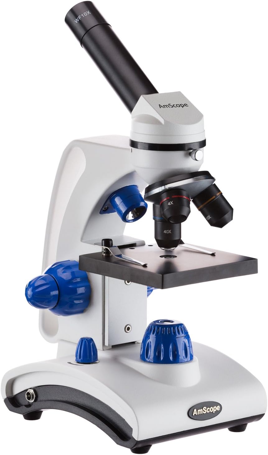 AmScope M162C-2L-PB10-WM-SP14-50P100S 1000X Microscope Kit