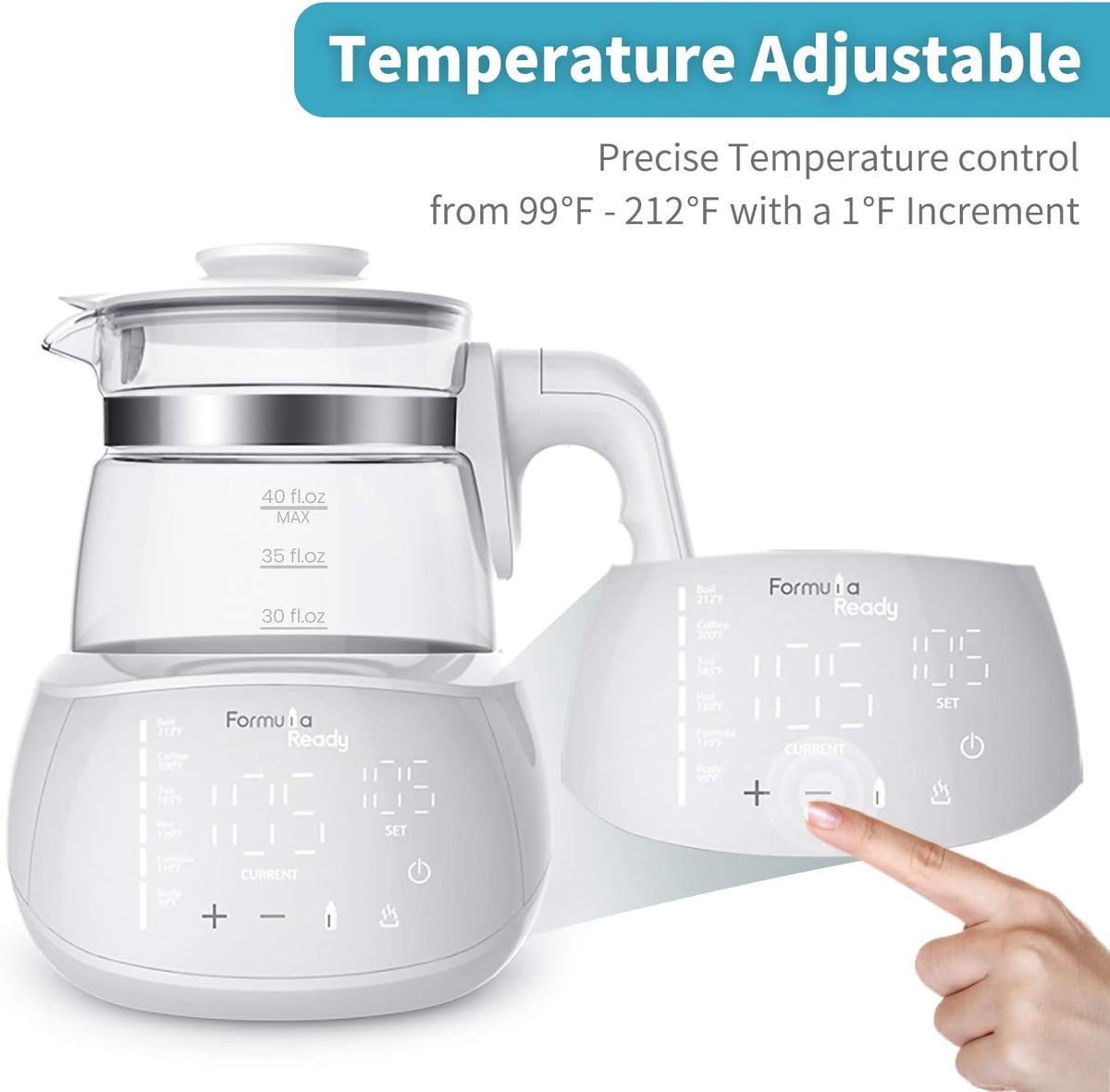 Temperature Control Water Kettle, Instant Water Warmer for Baby Formula, Keep Warm 24/7 Water Dispenser Baby Bottle Maker Formula Machine Ideal for Night Feeding & Formula Prep, BPA Free