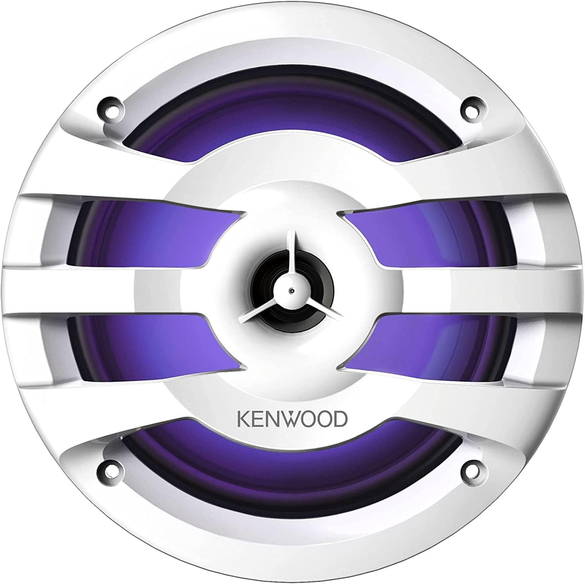 Kenwood KFC-1673MRWL 6-1/2" 2-Way Marine Speakers with Grilles (Pair) | Built-in LED Lights (White)