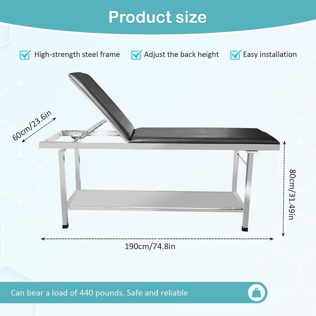 Adjustable Exam Tableï¼Doctor Bed with Folding Legs is Stable and Durableï¼Folding Medical Exam Table Holds 500 lbs for Clinical Examination ãMassage ãSpa BedsãBeauty