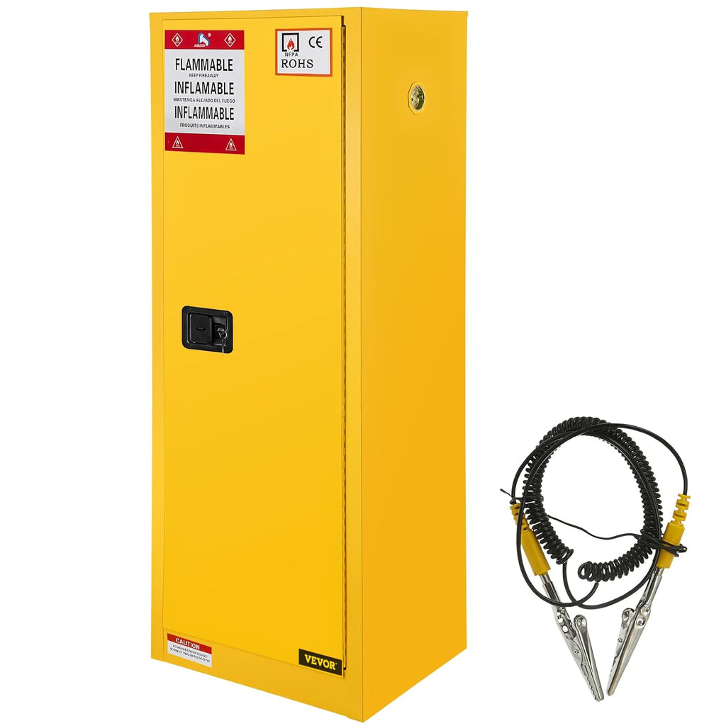 VEVOR Flammable Cabinet, 18" x 18" x 35", Yellow