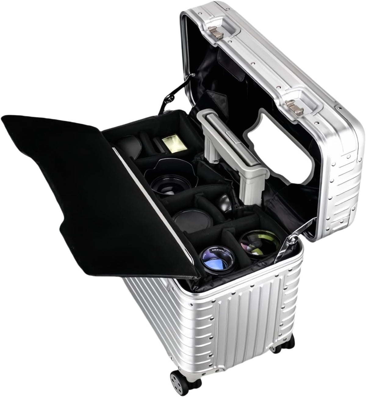 Full Aluminum Rolling Camera Bag 18" Camera Case