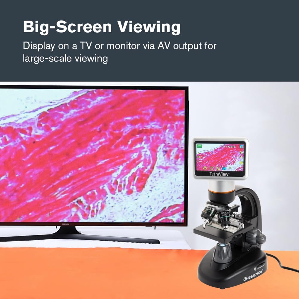 Celestron TetraView LCD Digital Microscope with 180Â° Swivel Screen