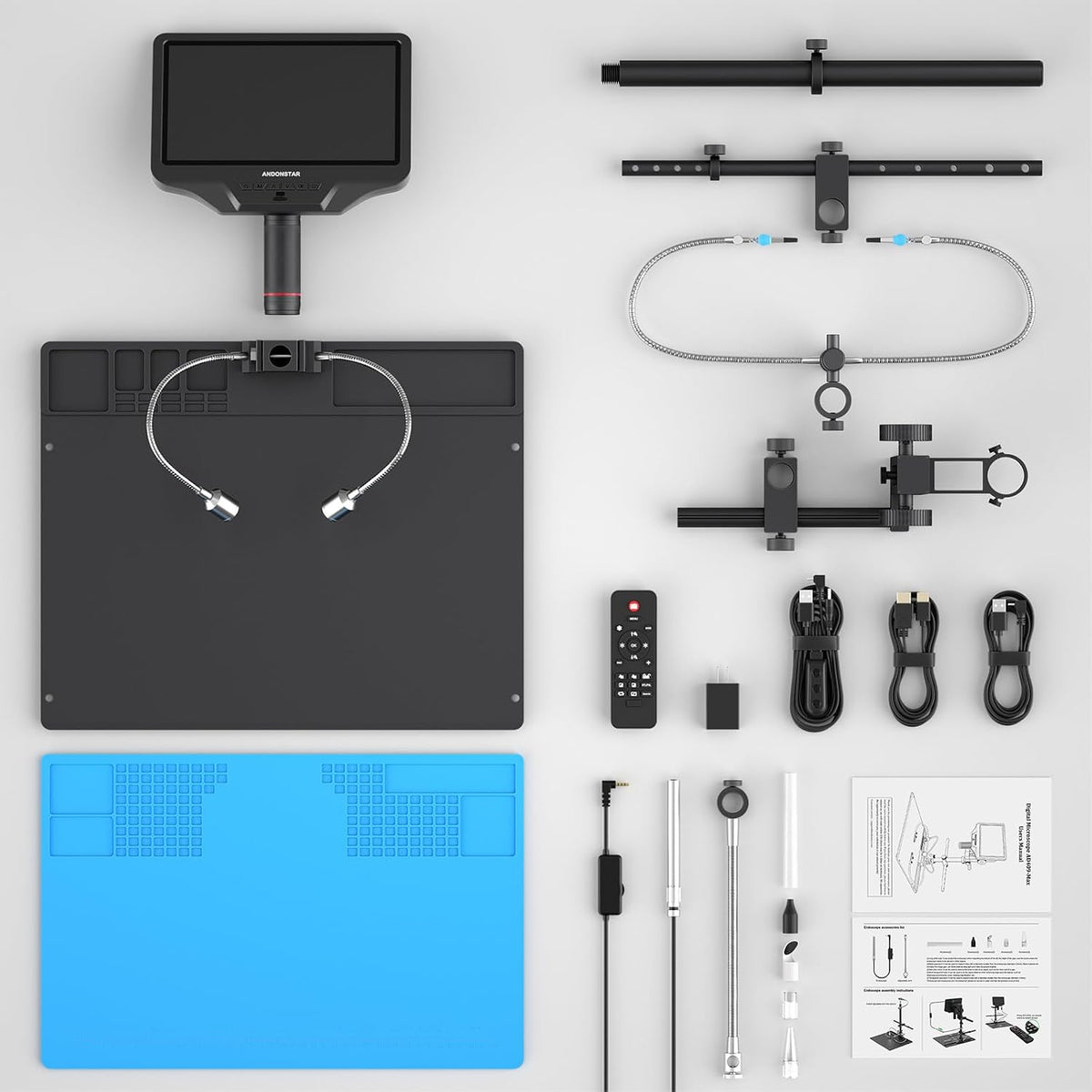 Andonstar AD409 Max Digital Microscope with Soldering Station, Endoscope