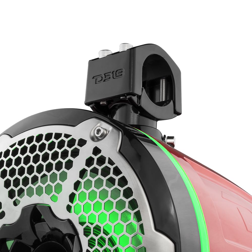 DS18 CF-X10TPNEO 10" Neodymium Marine Wakeboard Tower Speakers with Bullet Tweeter, Passive Radiator and RGB LED Lights - High Performance, Marine Grade IP65 Rated, 900W Max 300W RMS 4 Ohms (Pair)