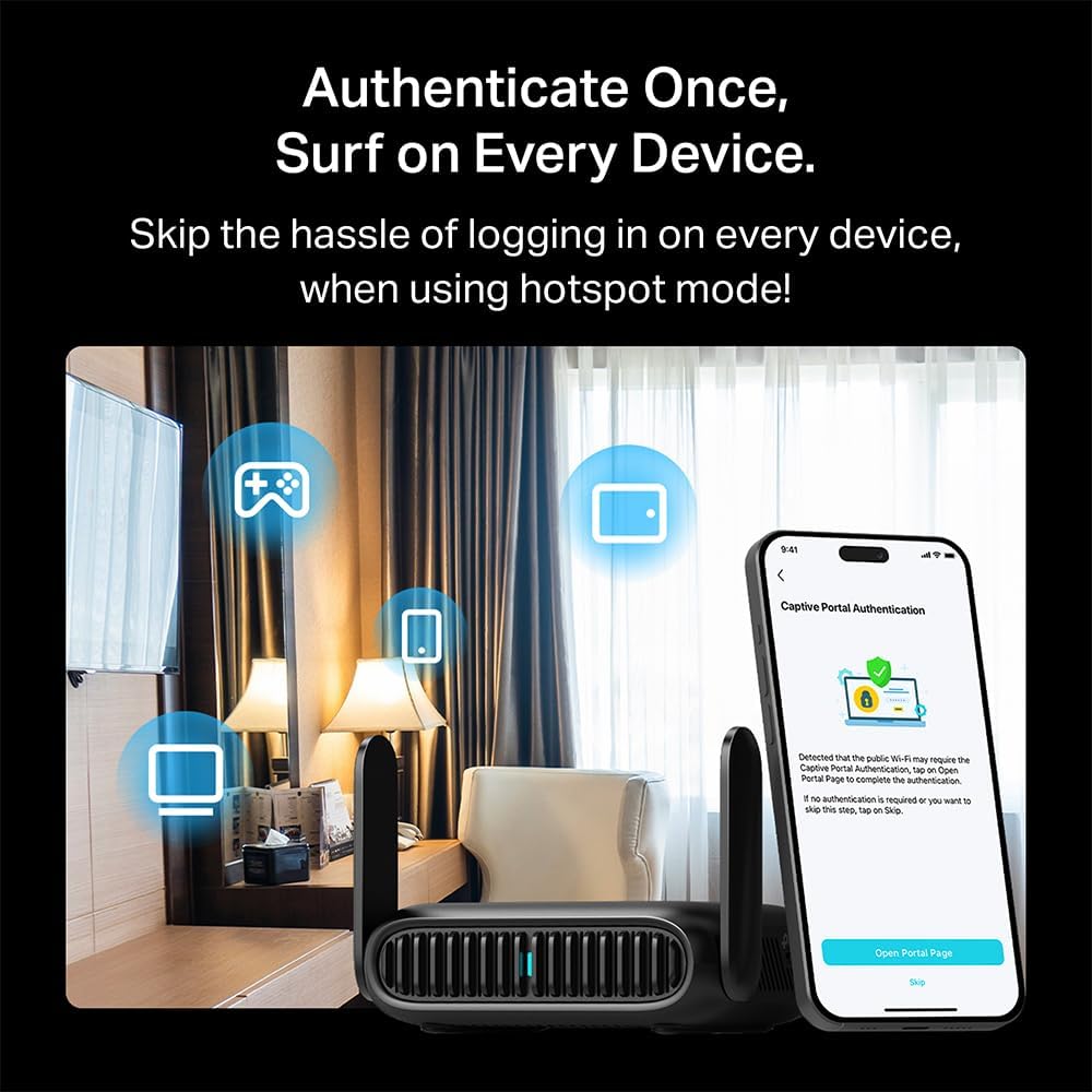 Roam 7 BE3600 Wi-Fi 7 Portable Travel Router Dual-Band, 2.5G Port, USB 3.0