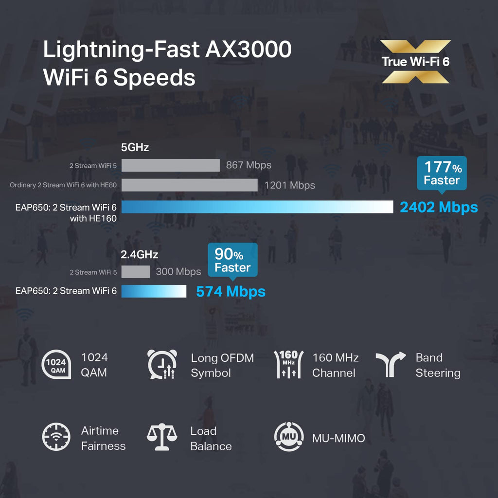 Omada AX3000 Outdoor Wireless Access Point, w/PoE Injector(EAP650-Outdoor)