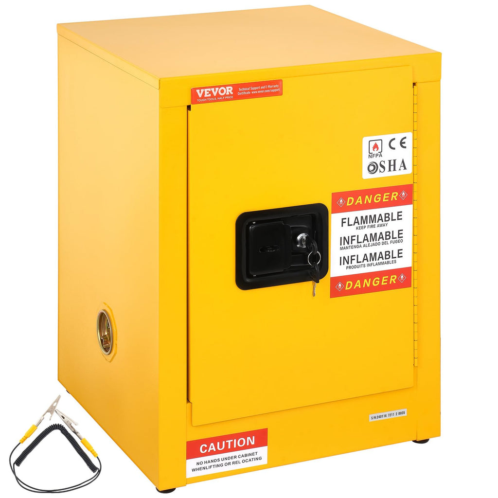VEVOR Flammable Cabinet, 18" x 18" x 35", Yellow