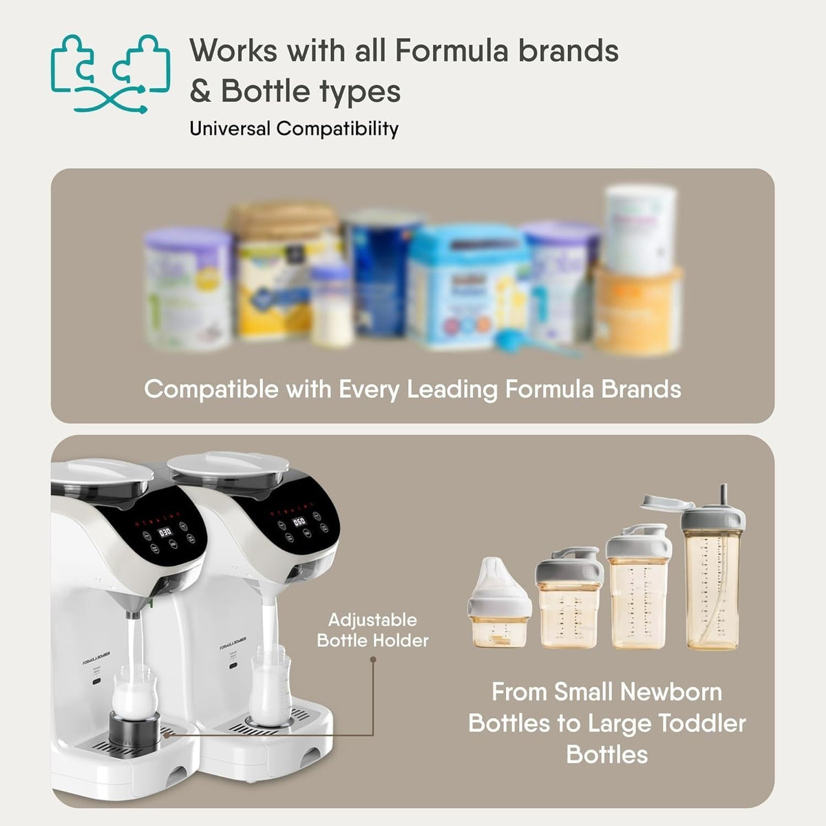 Formula Dispenser Machine with Automatic Mixing | White | New and Improved Accurate WiFi | App Enabled | Instant Heating | Sensor-Guided Dispensing | Quick Bottle Preparation