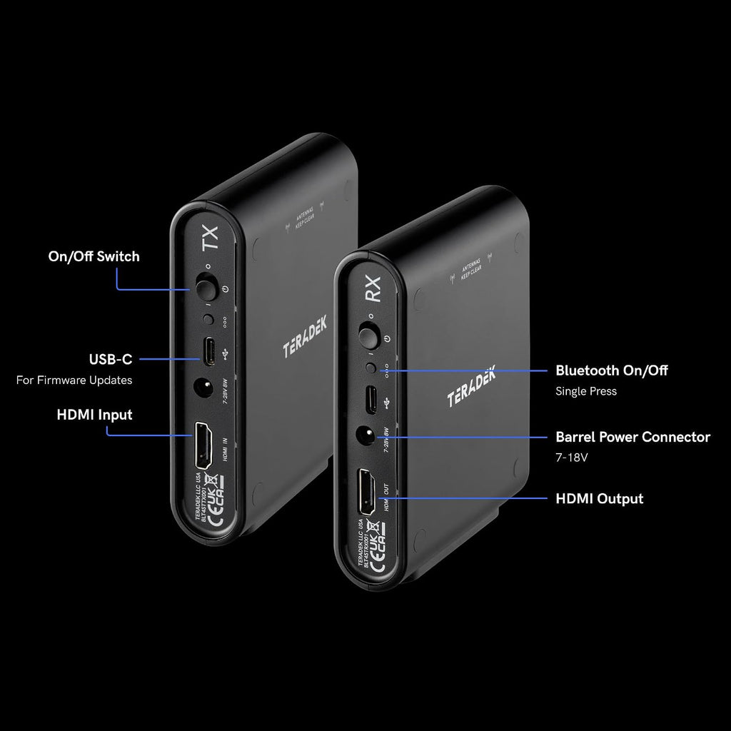 Teradek Ace 750 4K Wireless HDMI Transmitter and Receiver Set, 6GHz Frequency, 4Kp30 10bit HDR, Zero-Delay Wireless 4K Monitor System, Video Capture, 750FT Range