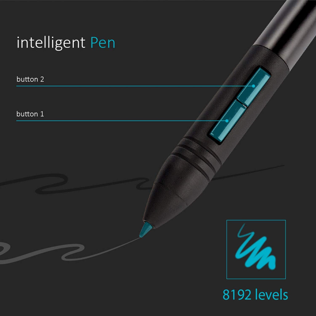 HUION WH1409 Wireless Graphic Drawing Tablet 8192 Pen Pressure Pen Tablet with 12 Press Keys