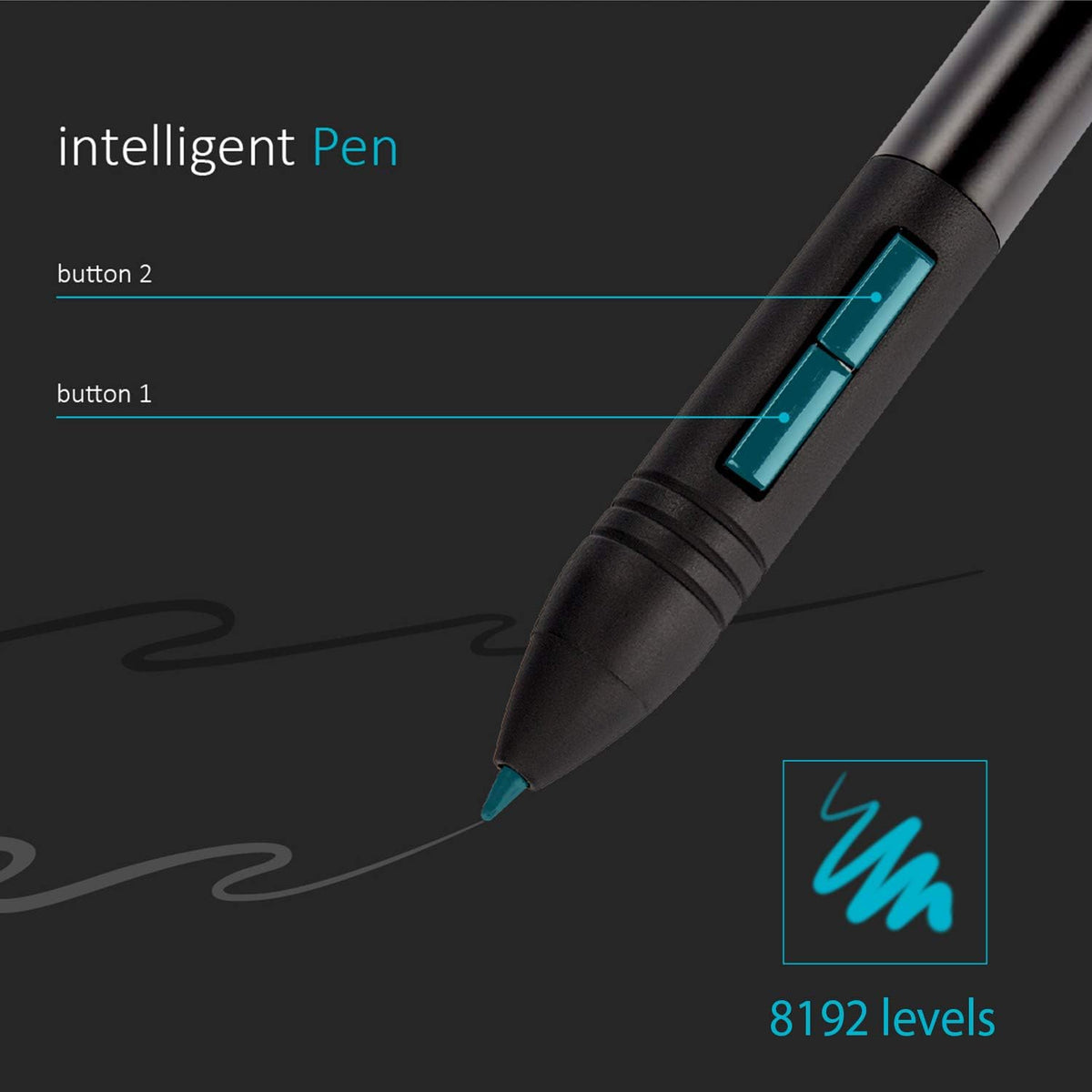 HUION WH1409 Wireless Graphic Drawing Tablet 8192 Pen Pressure Pen Tablet with 12 Press Keys