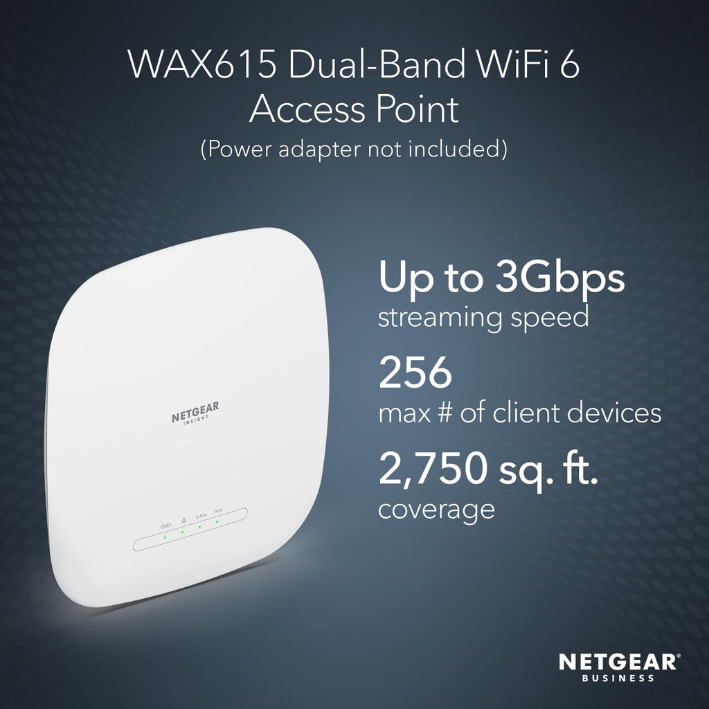 NETGEAR Cloud Managed WiFi 6 Wireless Access Point (WAX610)