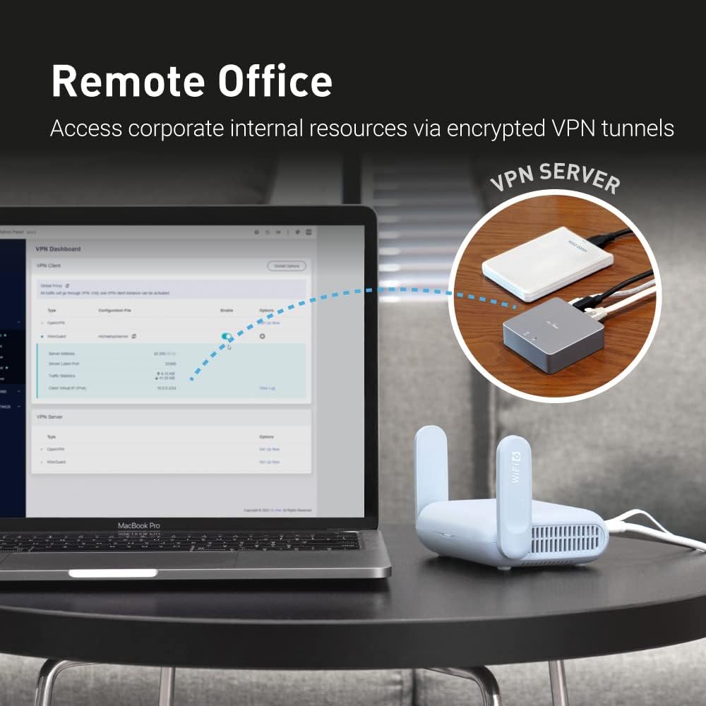 GL.iNet GL-MT3000 Beryl AX Wi-Fi 6 Travel Router, 2.5G WAN, VPN, OpenWrt