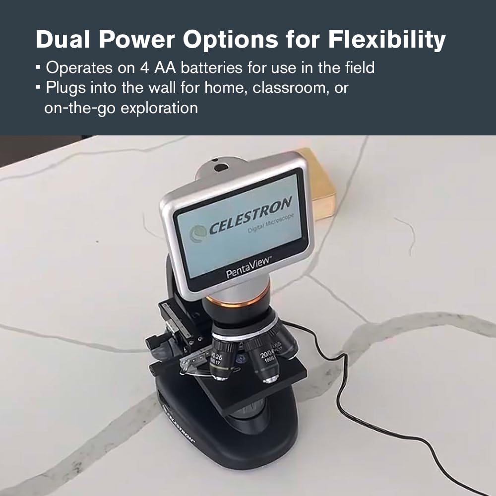 Celestron TetraView LCD Digital Microscope with 180Â° Swivel Screen