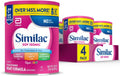 Similac Soy Isomil Infant Formula, for Fussiness & Gas, Plant-Based Protein, Infant Formula Powder, 30.8-oz Value Can, Pack of 4