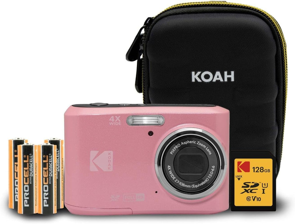Kodak PIXPRO FZ45 Friendly Zoom 16MP Digital Camera Bundle (Pastel Pink)