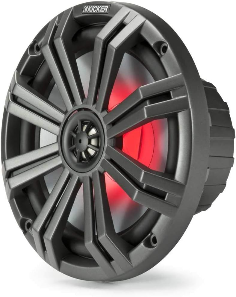 KICKER KM84L 8in LED Marine Speakers w/ 10in Passive Radiator Kit