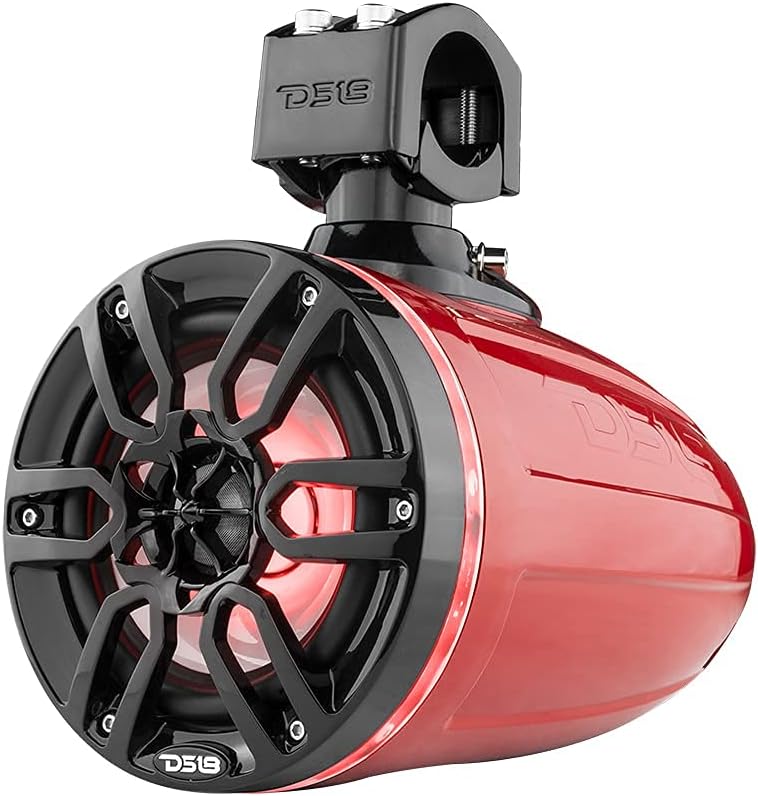 DS18 NXL-X6TP/RD Hydro 6.5" Marine Towers with Integrated RGB LED Lights High Performance, Marine Grade IP65 Rated, 300 W Max 150 W RMS 4 Ohms (Pair)