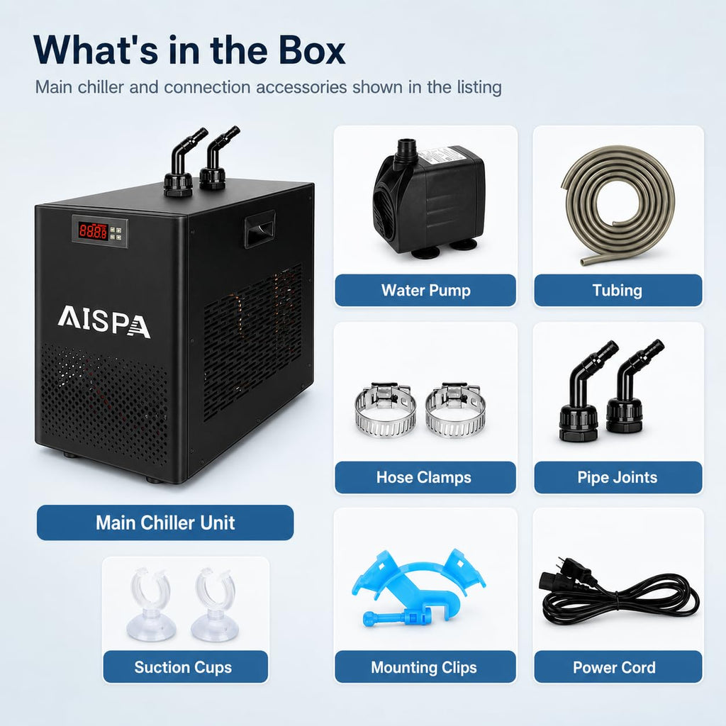 Aquarium Chiller 1/10 HP, 42GAL Fish Tank Water Chiller