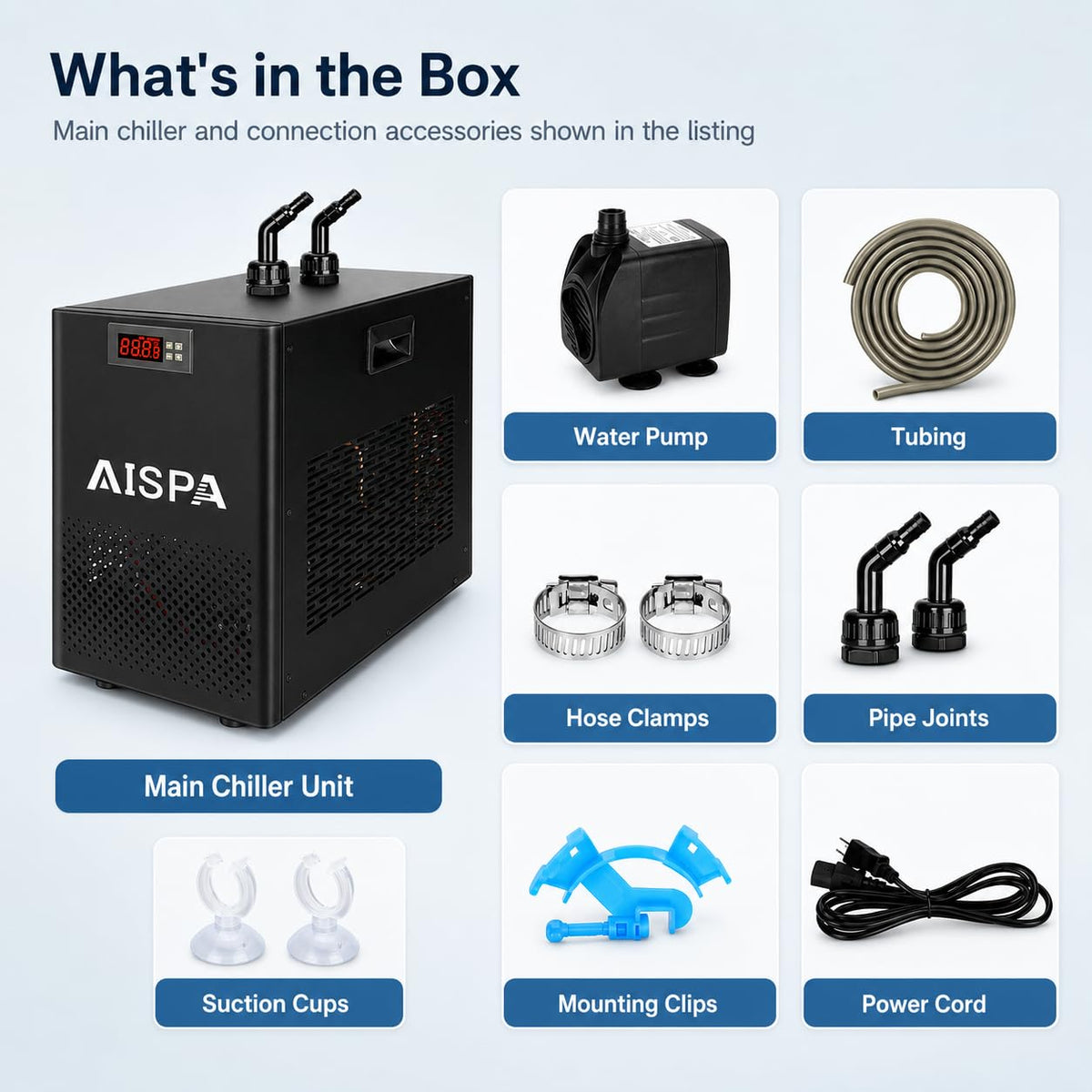 Aquarium Chiller 1/10 HP, 42GAL Fish Tank Water Chiller