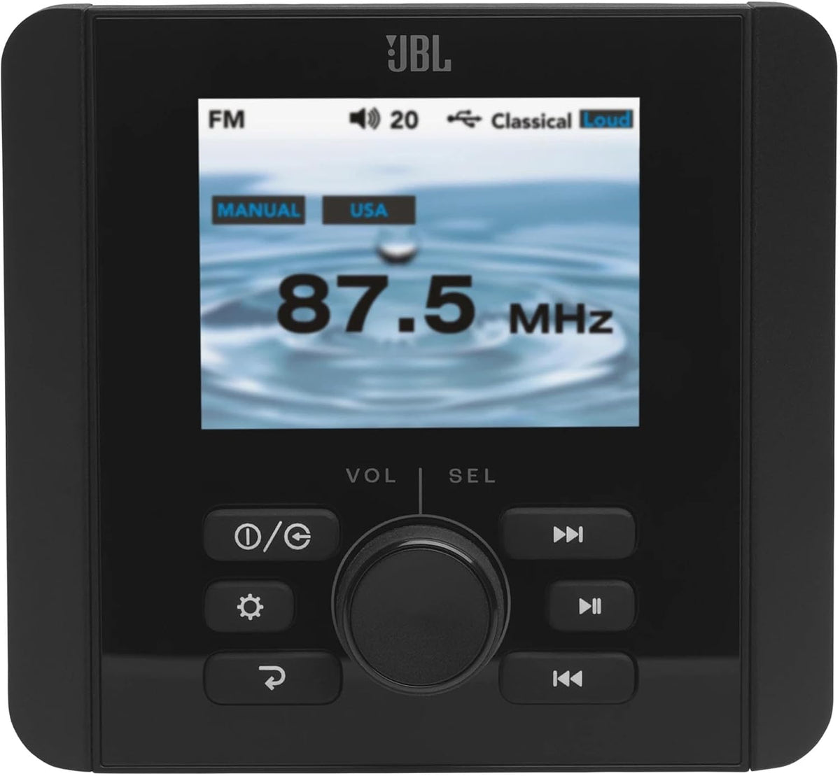 JBL JAM5000N Marine Gauge Receiver Bluetooth AM/FM 3-Zone + 4X STX Audio MX65.2G 6.5" RGB Marine Speakers (1400W Max) - Marine Stereo System
