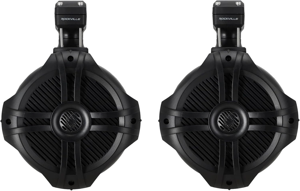Rockville RWB70B Black 6.5" 4-Ohm Marine Wakeboard Tower Speakers Pair