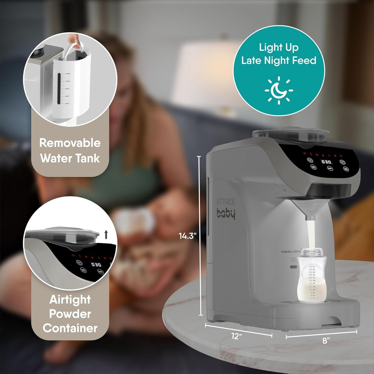 Formula Dispenser Machine with Automatic Mixing | White | New and Improved Accurate WiFi | App Enabled | Instant Heating | Sensor-Guided Dispensing | Quick Bottle Preparation