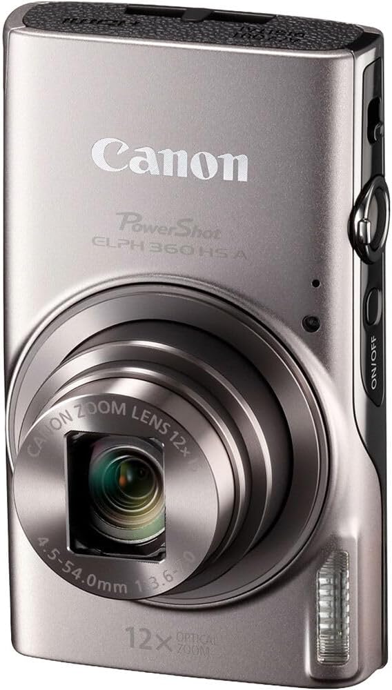 Canon PowerShot ELPH 360 HS A 20.2MP Digital Camera (Silver) Bundle