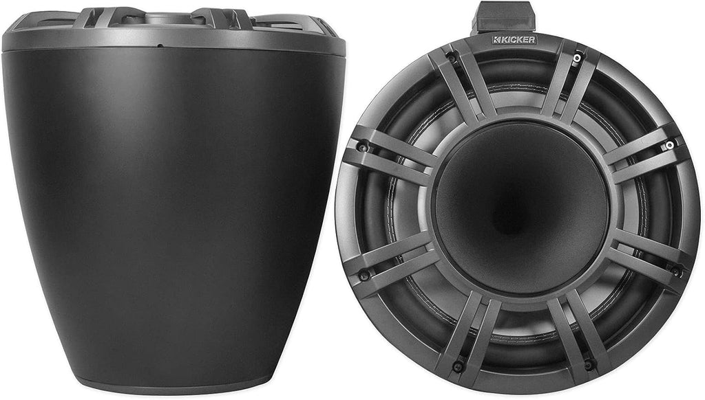 Kicker KMTC11 HLCD 11" Wakeboard Tower Speakers+6 8" LED Speakers+8-Channel Amp