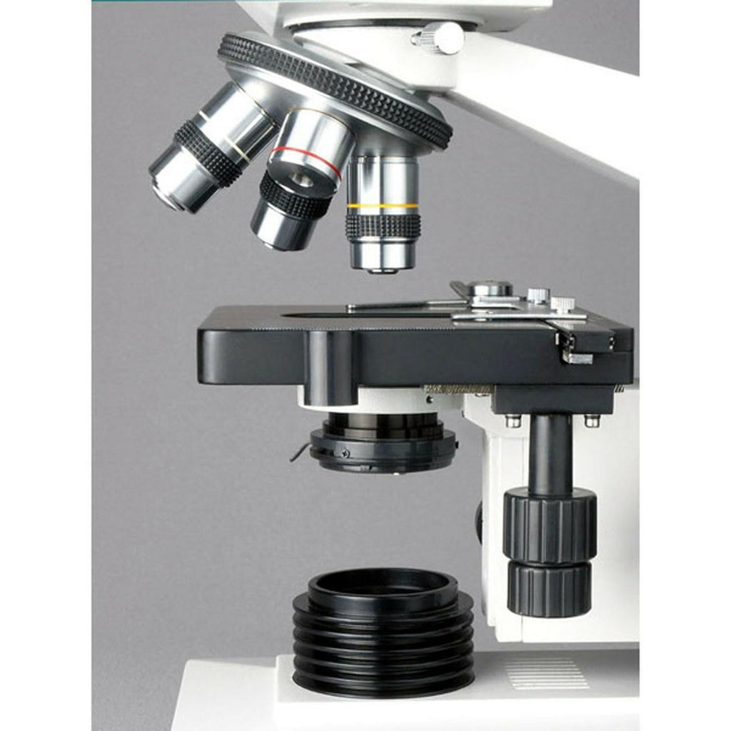 AmScope B490B Compound Binocular Microscope, Brightfield, White
