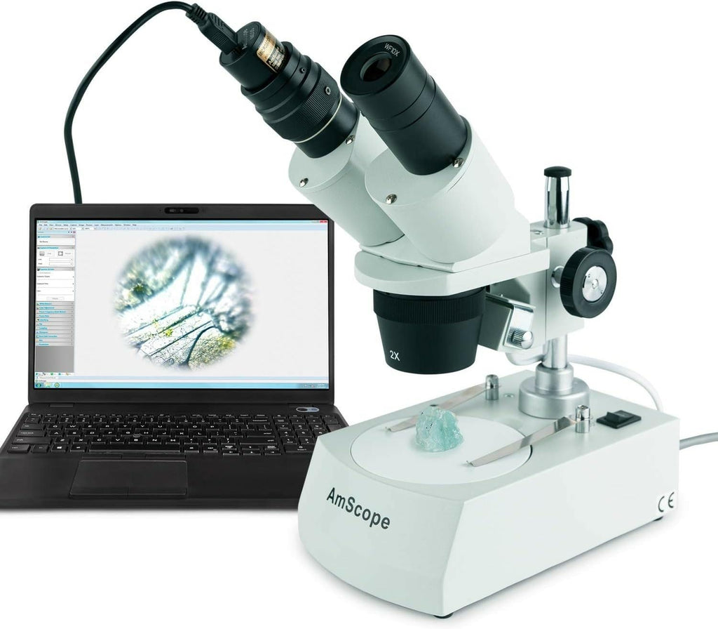 AmScope SE306R-PZ Forward Binocular Stereo Microscope, WF10x and WF20x