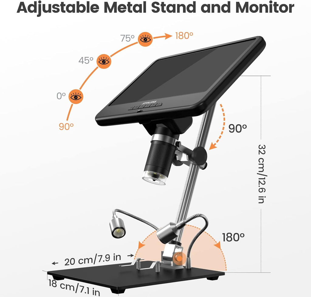 JL210 10.1'' Digital Microscope Full View Silver Coin Magnifier for Adults
