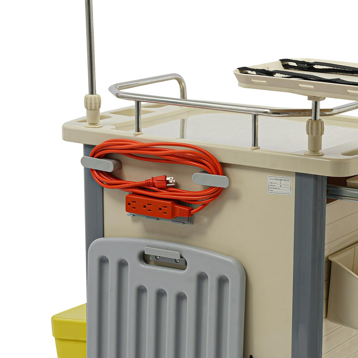 Medical Rolling Crash Cart, Medical Trolley 5 Drawers and Power Strip, Mobile Medical Cart for Clinic, Hospital, Nursing Center, Lockable Storage, Safety Retention Straps, Tag Slots (Blue)