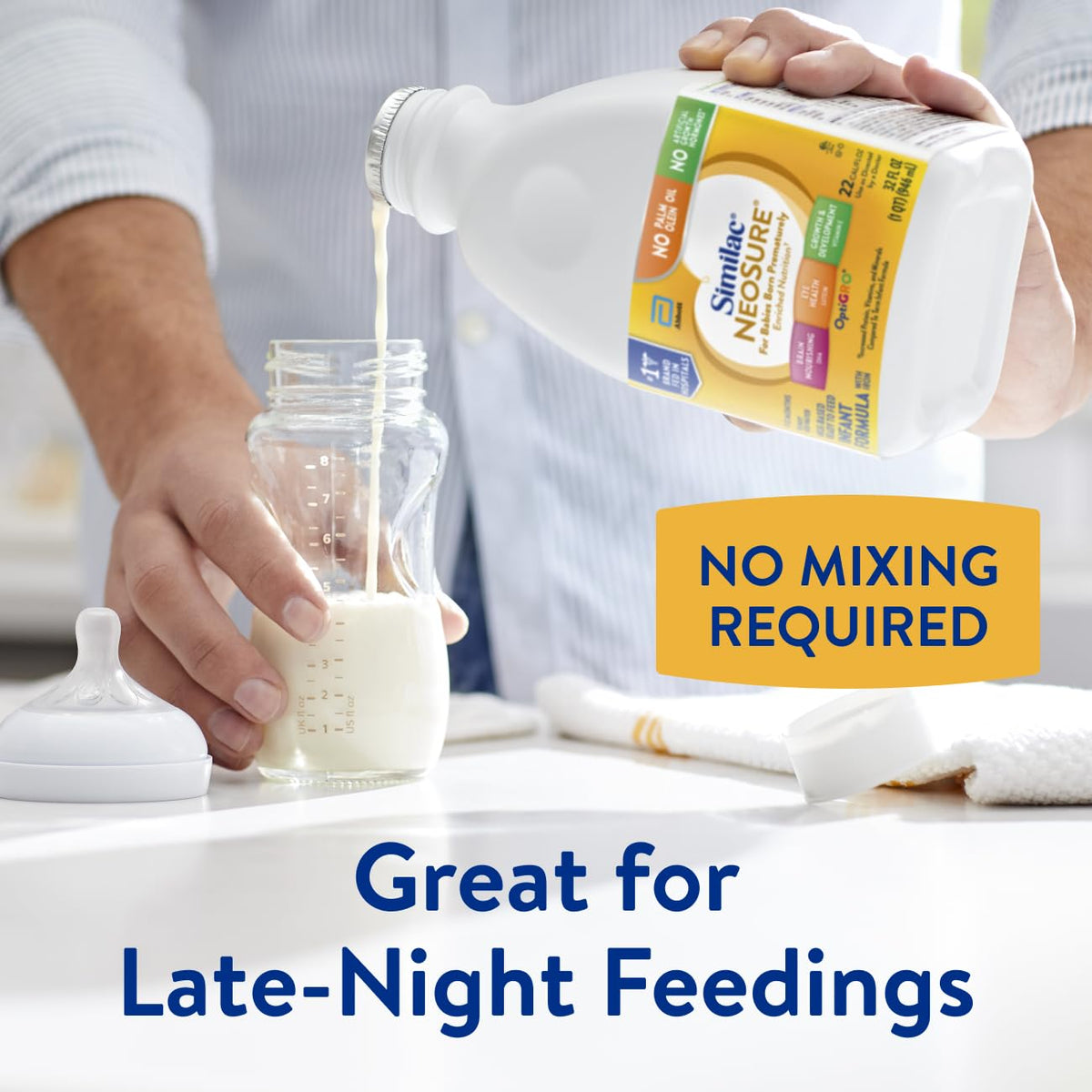 Similac NeoSure Premature Post-Discharge Infant Formula, Ready-to-Feed Baby Formula, 8-fl-oz Bottle, Pack of 24