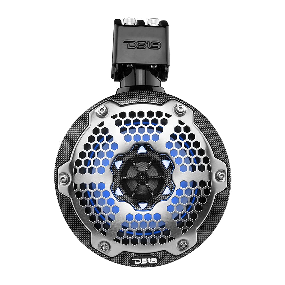 DS18 NXL-X6TP/RD Hydro 6.5" Marine Towers with Integrated RGB LED Lights High Performance, Marine Grade IP65 Rated, 300 W Max 150 W RMS 4 Ohms (Pair)