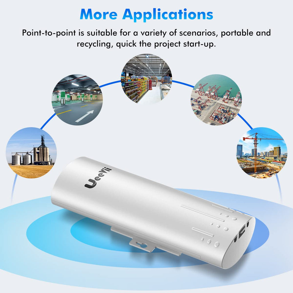 UeeVii 5KM Dual Gigabit Point to Point Wireless Bridge Complete Kit CPE688