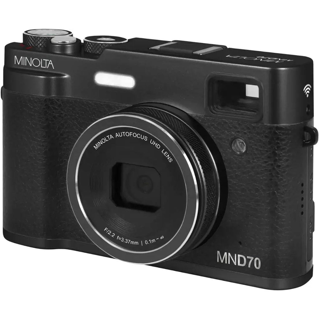 Minolta MND70 Retro 48MP Wi-Fi 5K Ultra HD Dual Lens Digital Camera - Gold/Brown