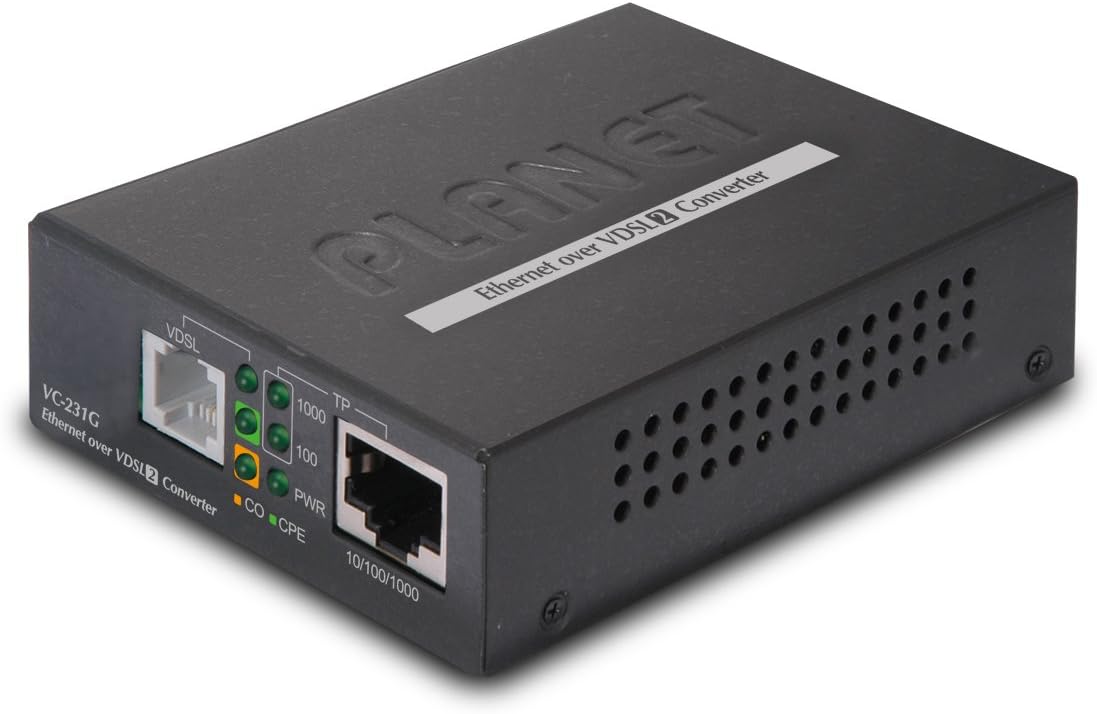 Planet VC-231G: 1-Port 10/100/1000T Ethernet to VDSL2 Converter -30a Profile w/G.vectoring, RJ11