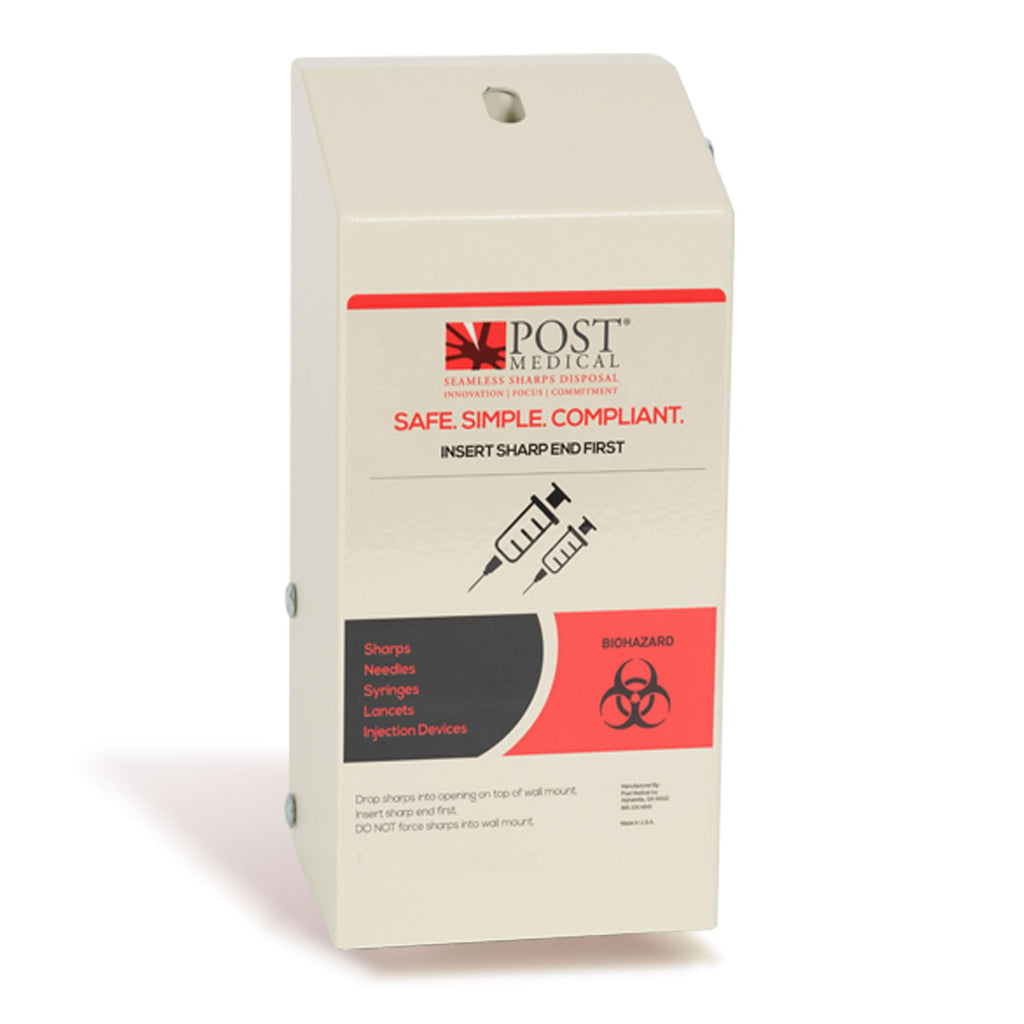 Wall Mounted Sharps Cabinet for 1.0 Quart with Lock & Key