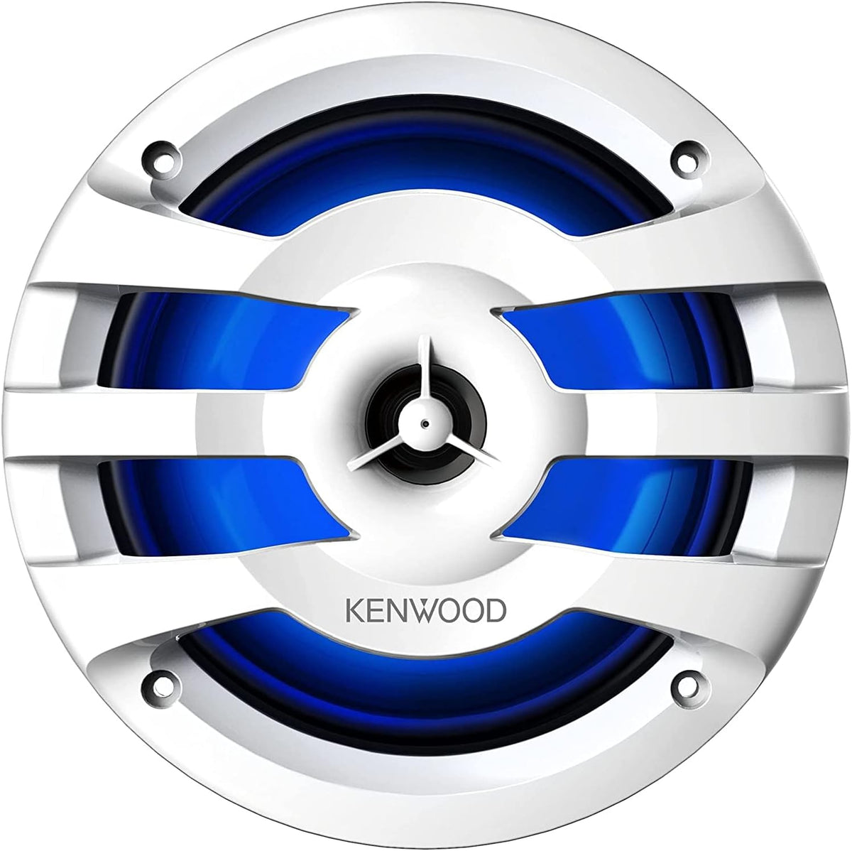 Kenwood KFC-1673MRWL 6-1/2" 2-Way Marine Speakers with Grilles (Pair) | Built-in LED Lights (White)