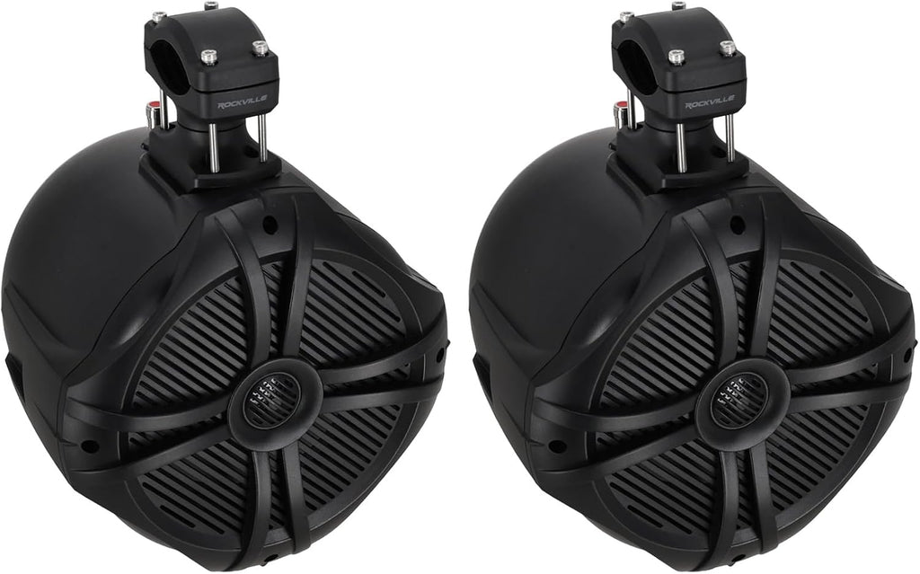Rockville RWB90B Black 8" 2-Way 4-Ohm Marine Wakeboard Tower Speakers Pair
