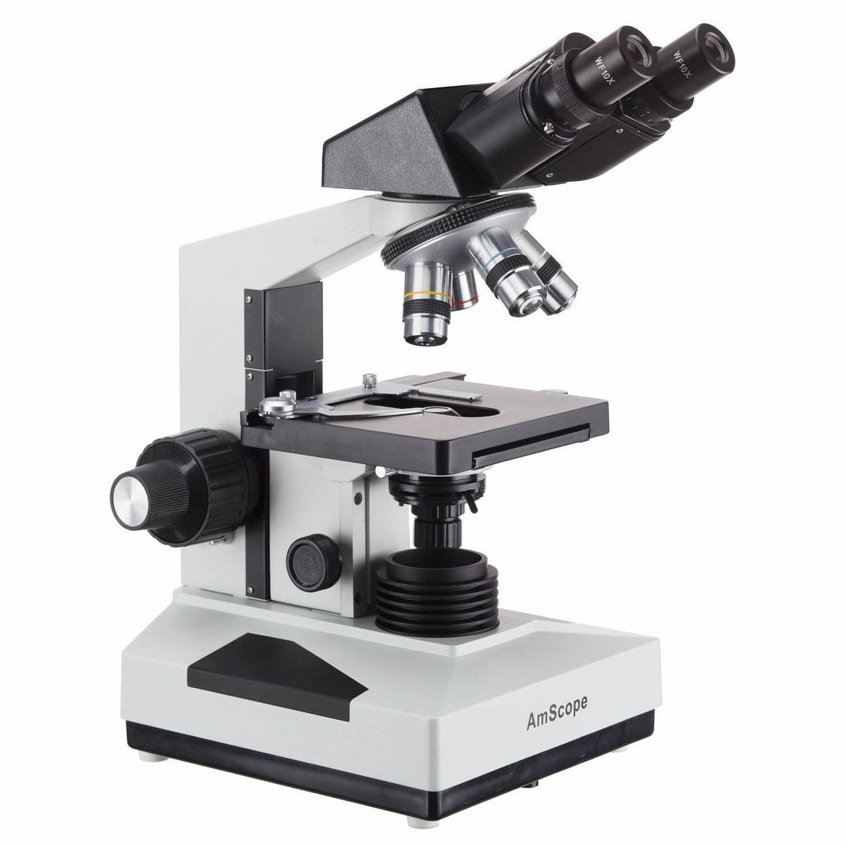 AmScope B490B Compound Binocular Microscope, Brightfield, White